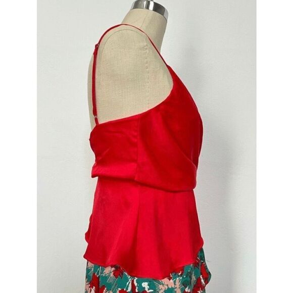 NEW ASTR THE LABEL Women’s XS Silky Nile Peplum Blouse Cami Top - Picture 7 of 9